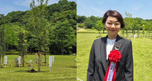 「みどりの愛護」のつどいに出席し、植樹を行った安藤じゅん子衆議院議員