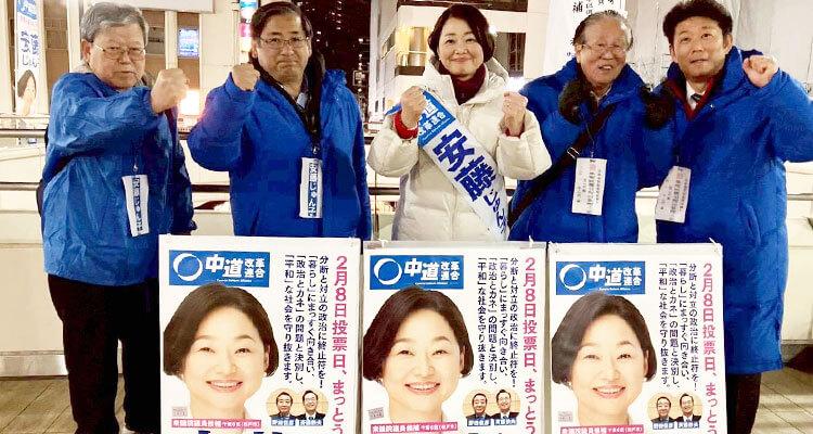 夜の駅頭協力も感謝です